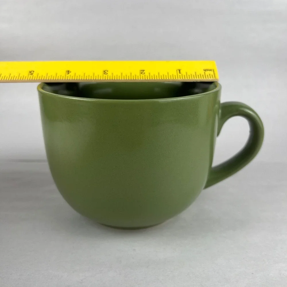 Pier 1 Essential Cafe Au Lait Green Stoneware Mug Dishwasher Microwave‎ Safe